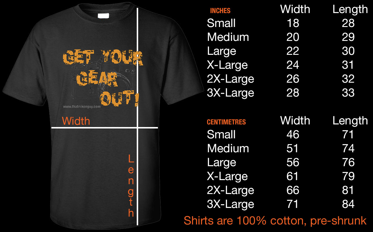 GYGO Shirt Sizes
